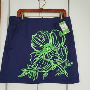 Lily Pulitzer Roslyn blue embroidered skirt